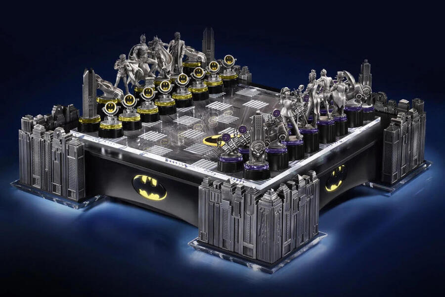 Batman Gotham Cityscape Themed Chess Set