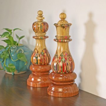 Deluxe Decorative King & Queen Chess Pieces (2)