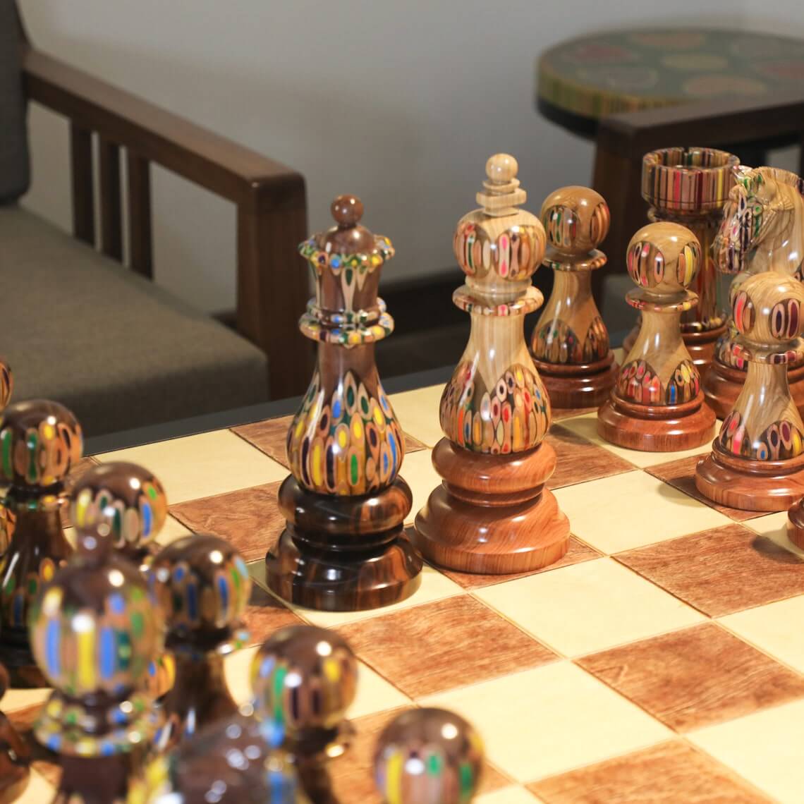 Deluxe Decorative King & Queen Chess Pieces (7)