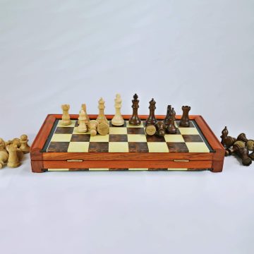  7 inch Handmade Folding Wooden Magnetic Chess Board