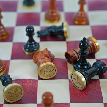 Deluxe Tournament Nappa Leather Chess Board (FIDE)