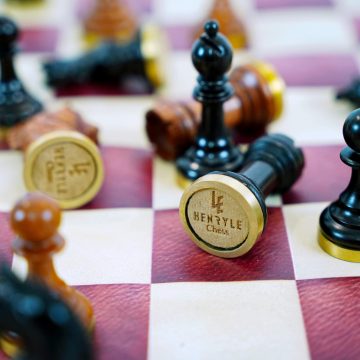 Deluxe Tournament Nappa Leather Chess Board (FIDE)