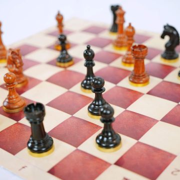 Deluxe Tournament Nappa Leather Chess Board (FIDE)