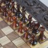 Engraved Wooden Floral Chess Board