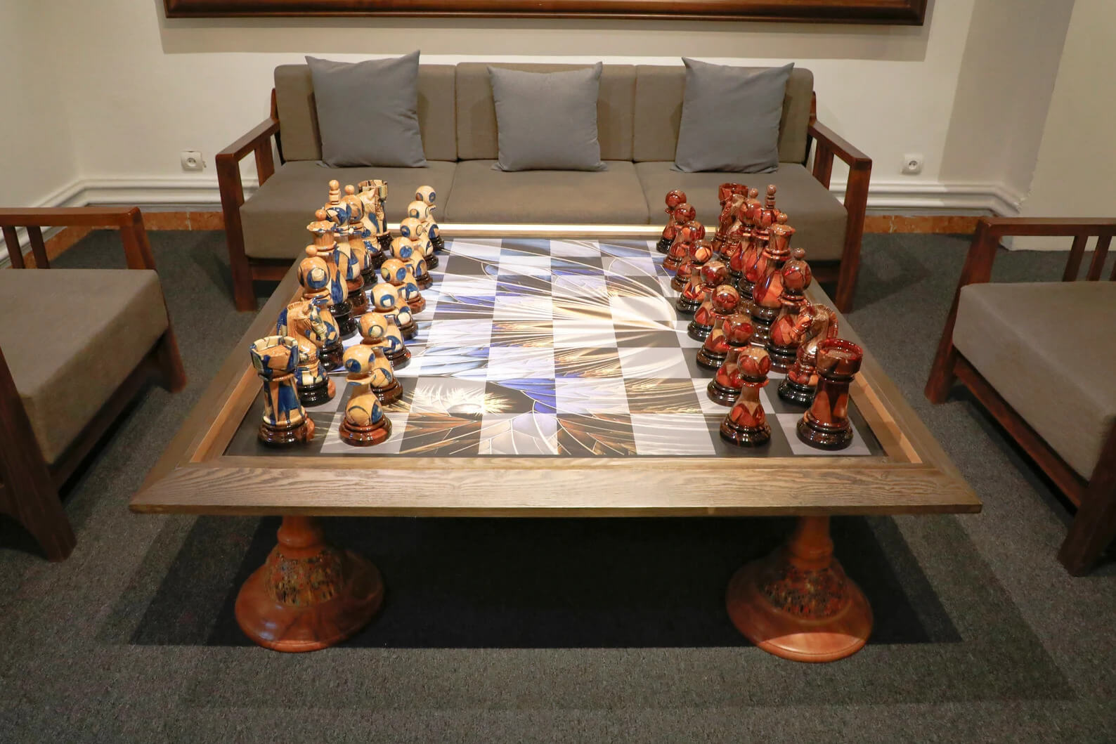 Large Chess Piece Set Wood, Large Wooden Chess Pieces