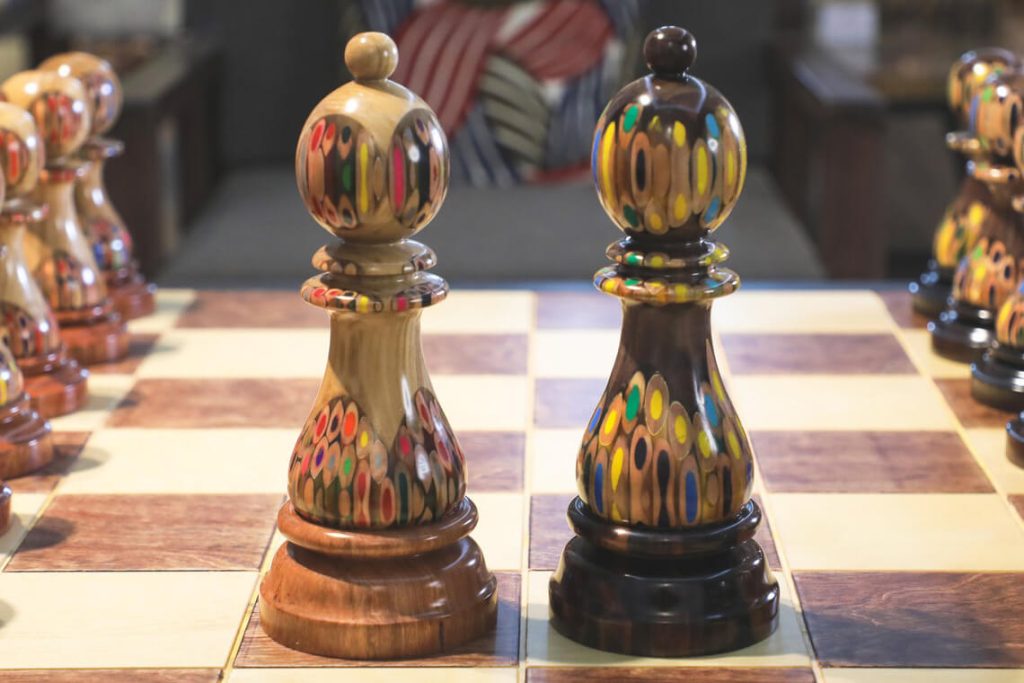 Giant Colored-Pencil Chess