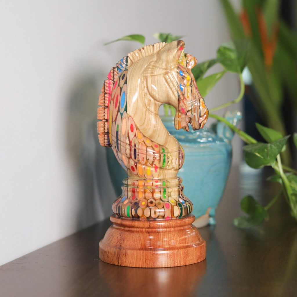 Giant Colored-Pencil Chess Piece For Decoration