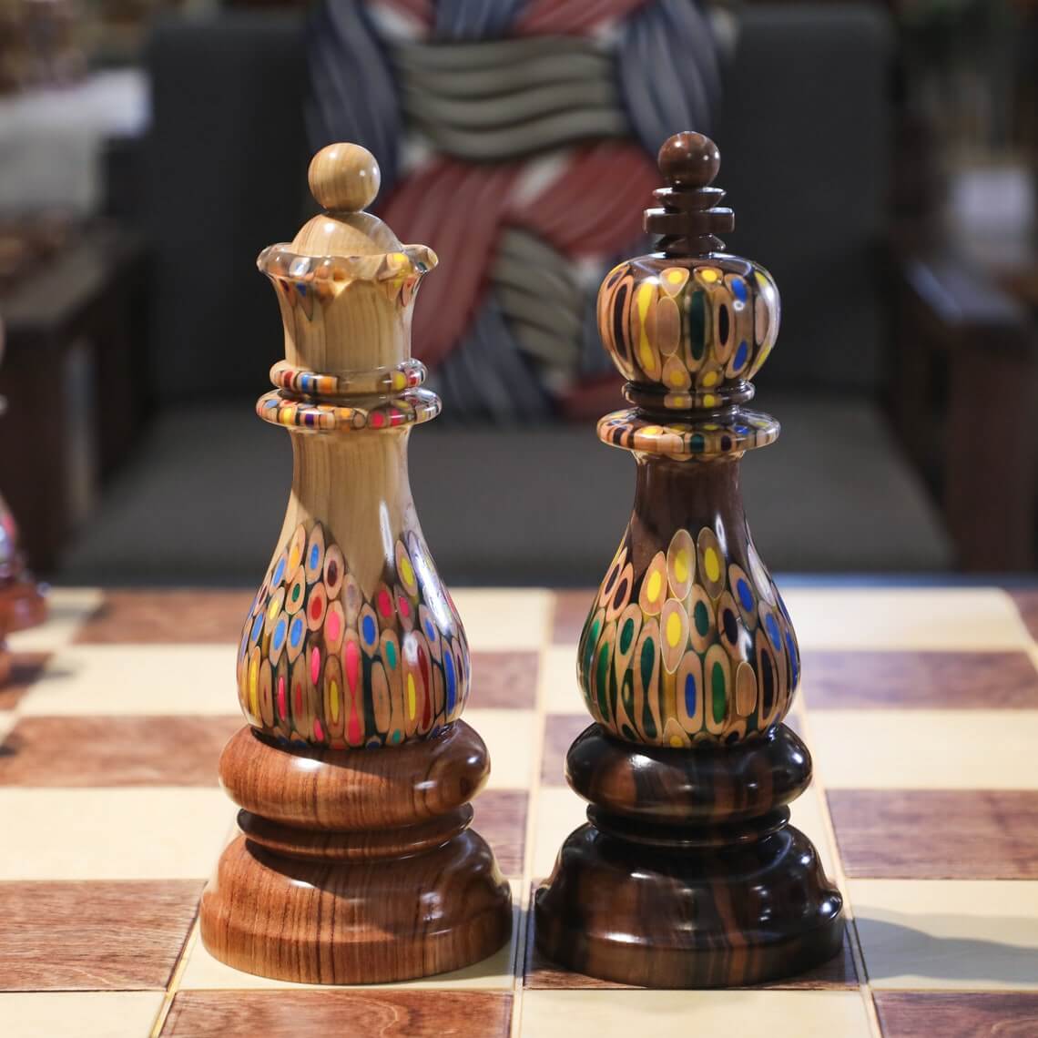 Giant Ornamental King and Queen - Chess Pieces Decor - Deluxe Serial