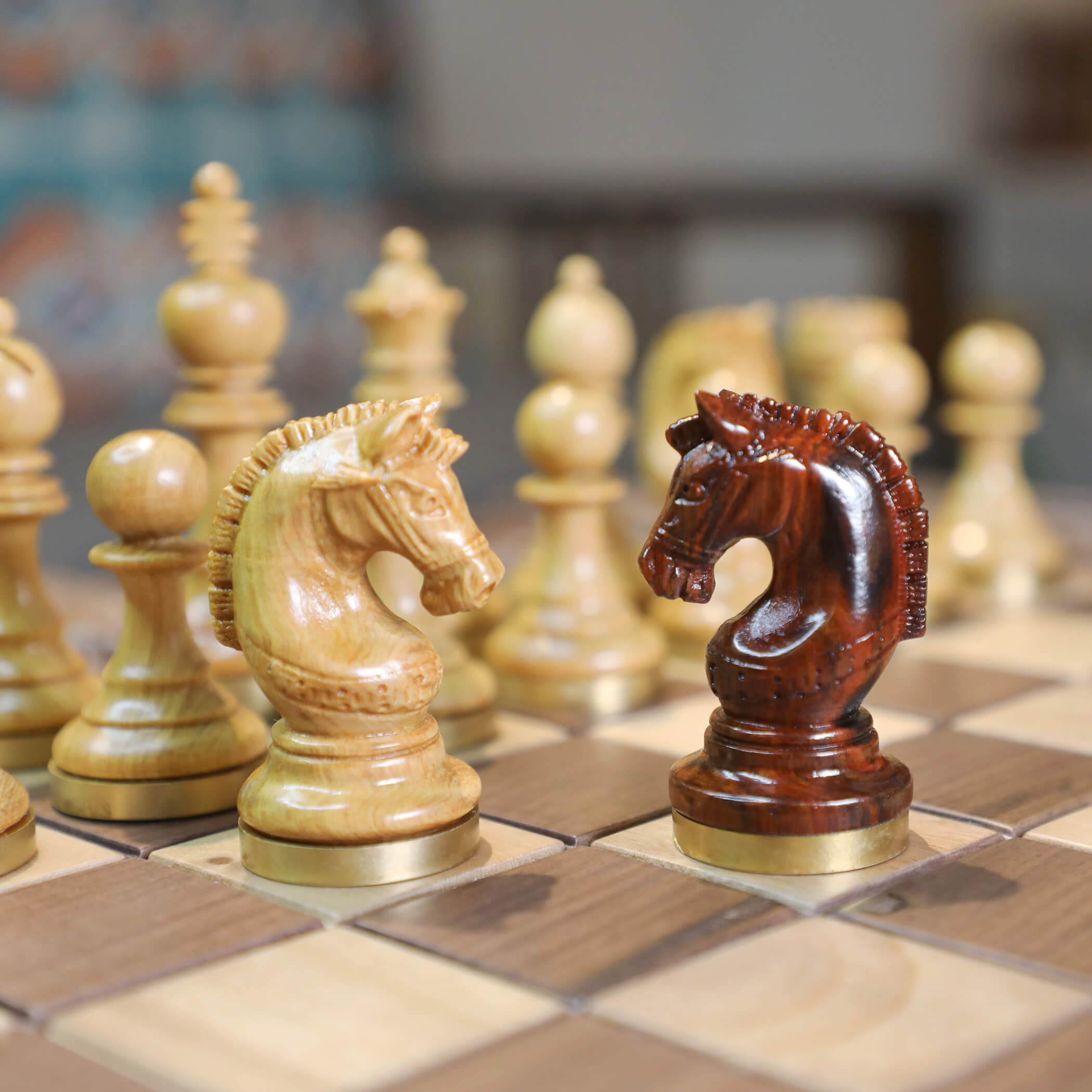 High-Class Chess Pieces (IX) - Rosewood & Cypress Wood