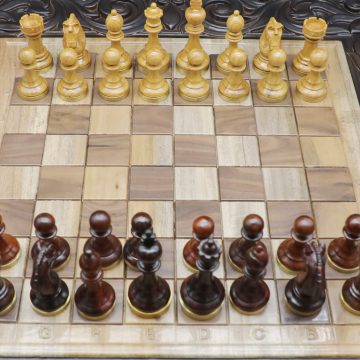 High-Class Chess Pieces (IX) - Rosewood & Cypress Wood