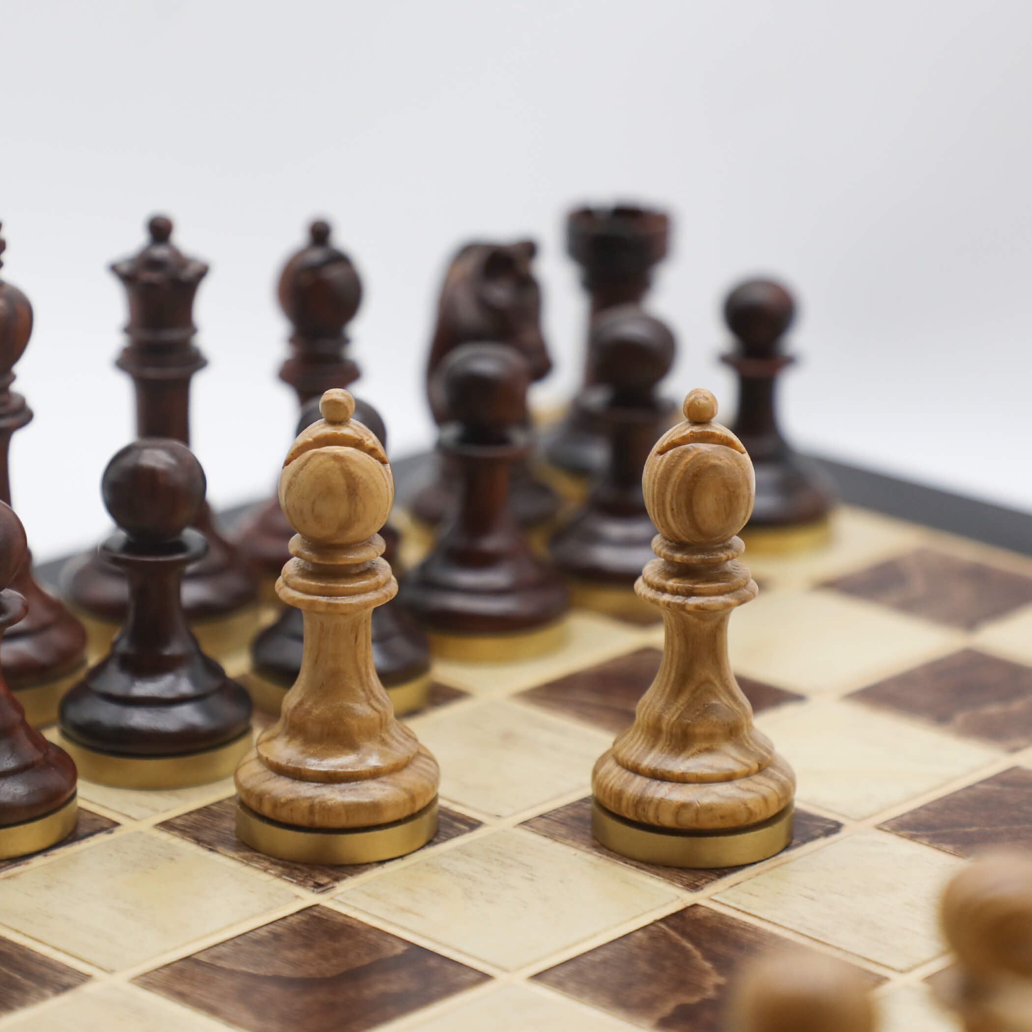 High-Class Chess Pieces-Techicai Sitan and Oak wood(10)