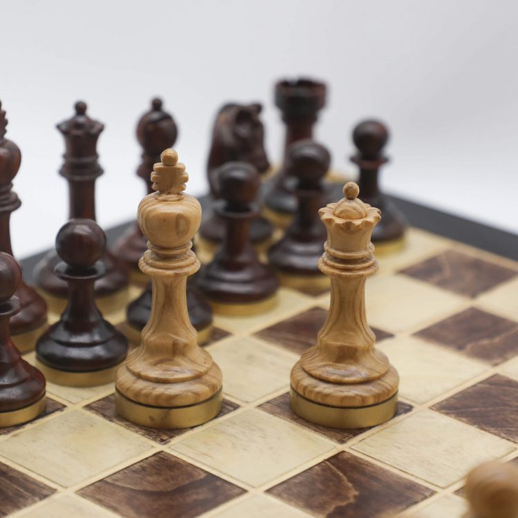 High-Class Chess Pieces-Techicai Sitan and Oak wood(12)