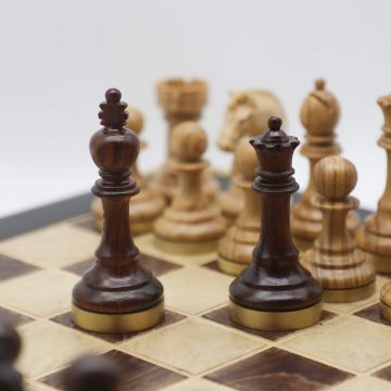 High-Class Chess Pieces-Techicai Sitan and Oak wood(5)