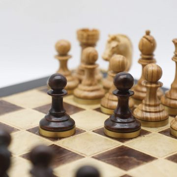High-Class Chess Pieces-Techicai Sitan and Oak wood(6)