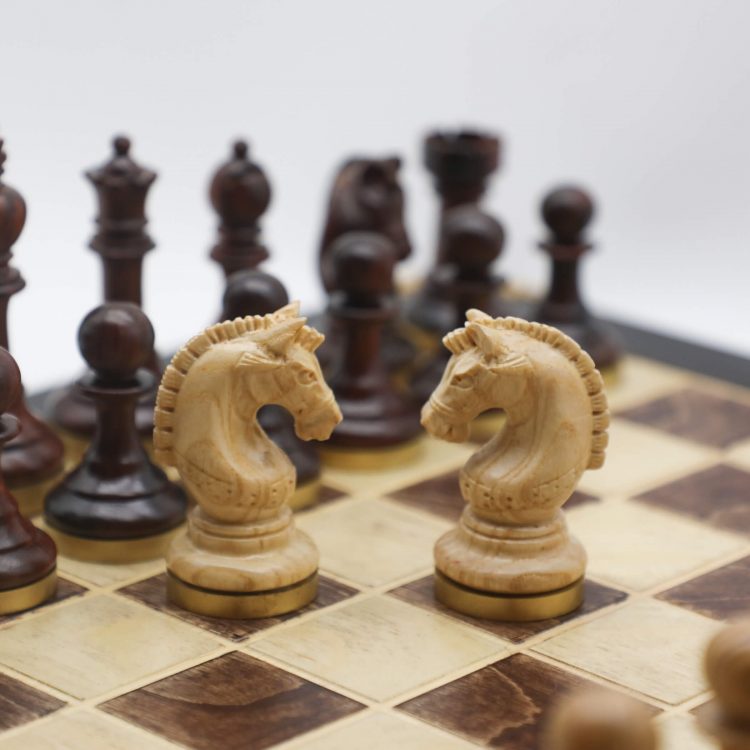 High-Class Chess Pieces-Techicai Sitan and Oak wood(9)