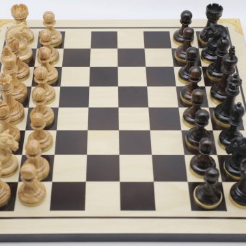 High-Class Chess Pieces (VIII) - Ebony & Ash Wood