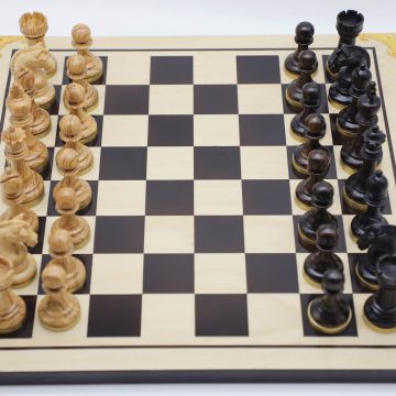 High-Class Chess Pieces (VIII) - Ebony & Ash Wood