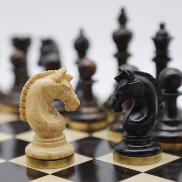 High-Class Chess Pieces (VIII) - Ebony & Ash Wood