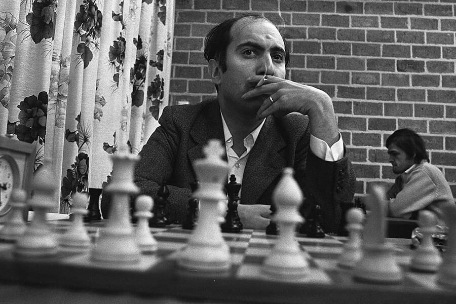 Mikhail Tal playing chess