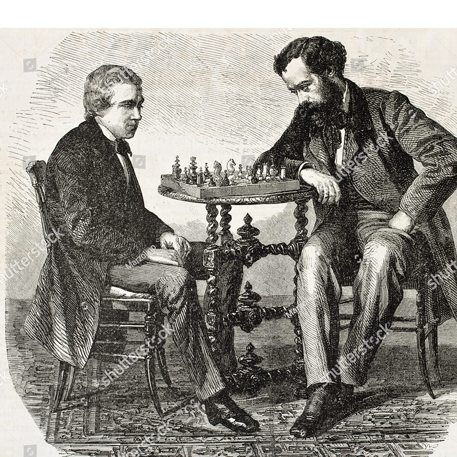 Paul Morphy playing chess