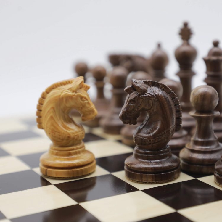 Superior Wood Chess Pieces - Ebony Wood