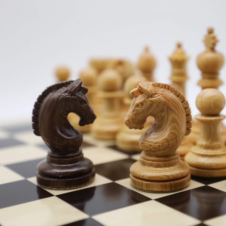 Superior Wood Chess Pieces - Ebony Wood