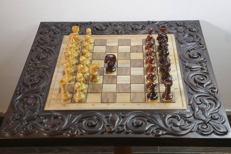 Hand Carved, Wooden Analysis Board