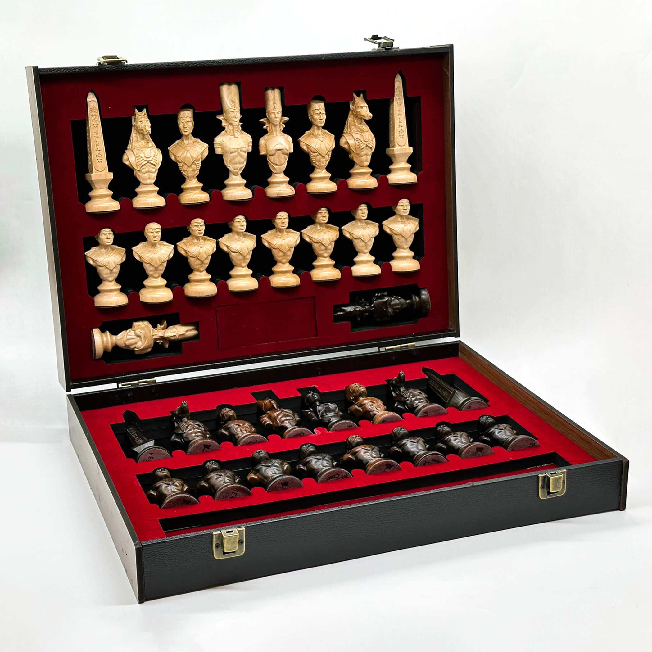 Unique Luxury Egypt Ebony Mapple Wood Chess Set