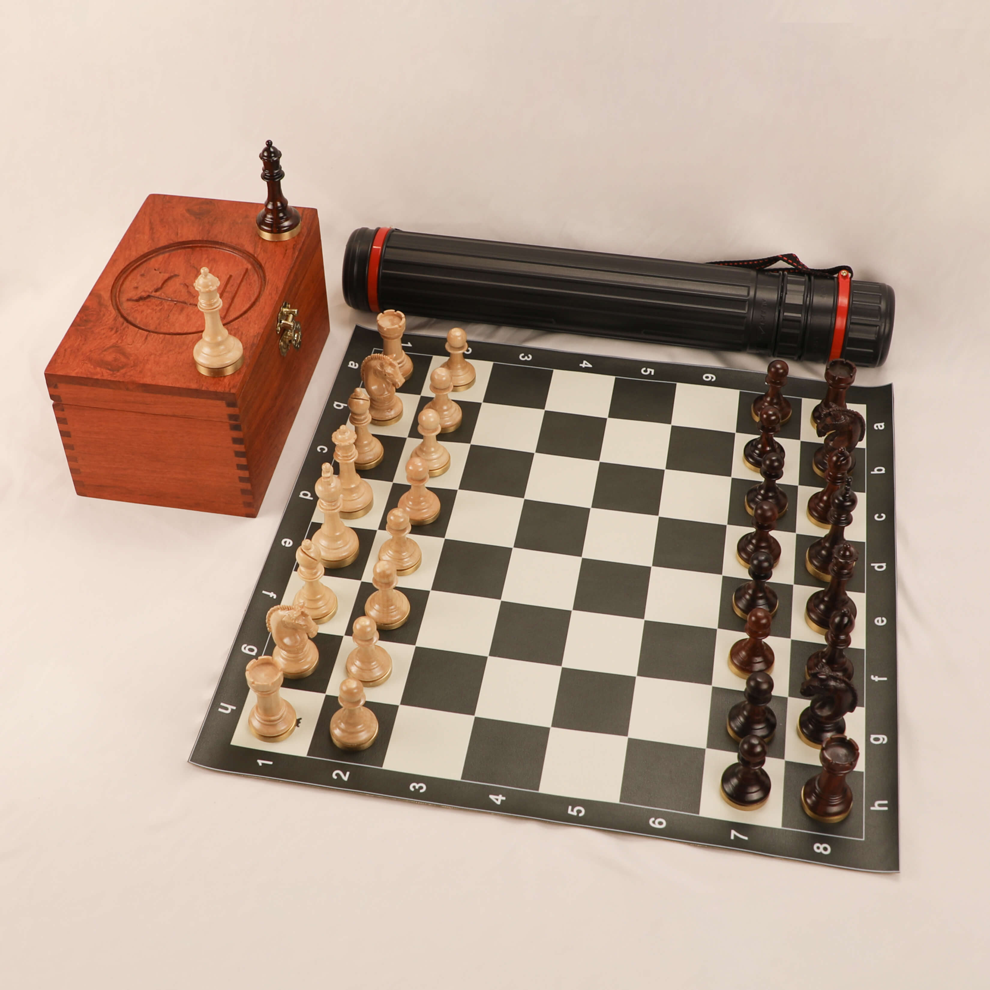 Handmade Unique Chess Set Wooden and Brass Chess Board