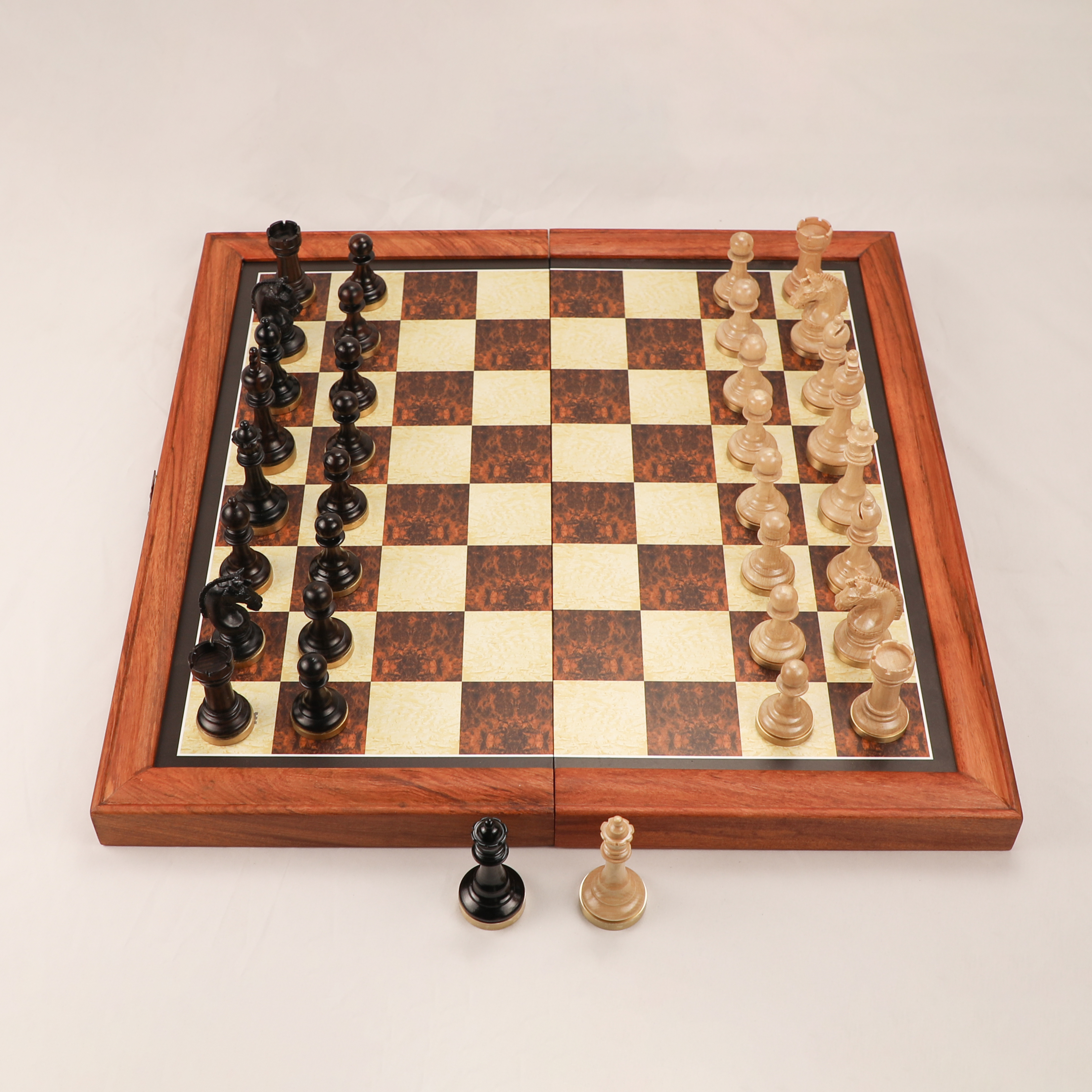 Luxury Rosewood & Maple Chess Pieces - Handmade Vintage Chess