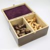 Wooden Chess Piece Box with Felt Cover