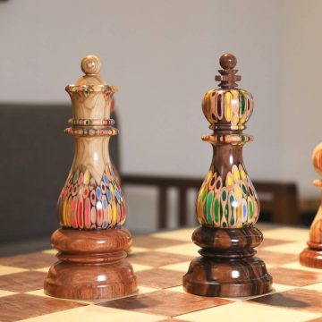 wooden salt and pepper grinders chess pieces