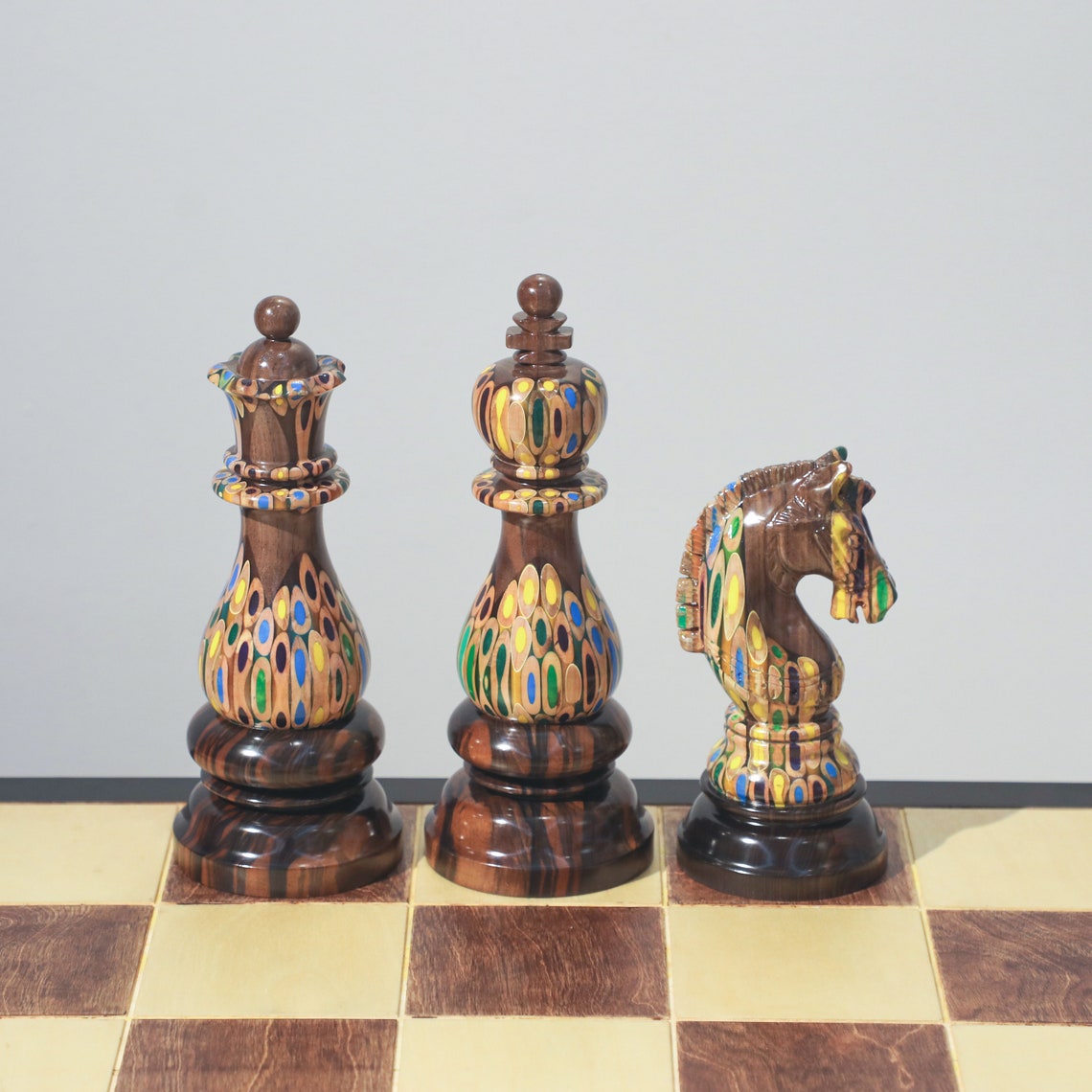 set 3 Large Ornamental Chess Pieces